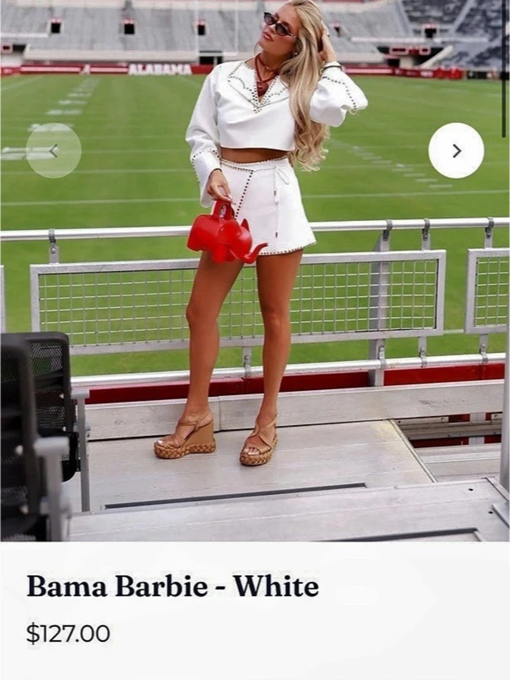 Coco Lillies Bama Barbie White Studded Skirt Set XS
